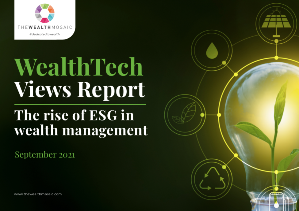Objectway and The Wealth Mosaic Analyst Research Cover WealthTech Views Report The rise of ESG in wealth management