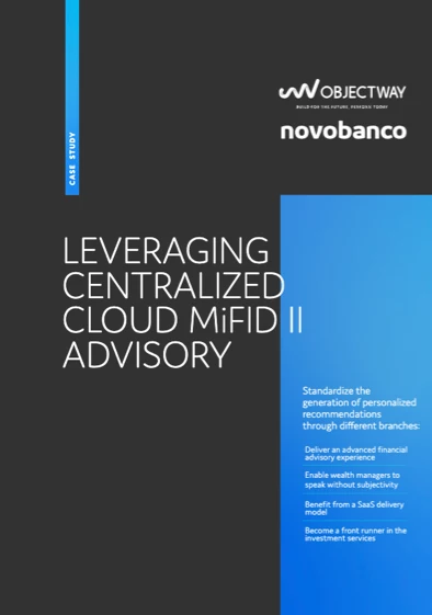 Objectway and Novobanco Case Stud Cover Leveraging centralized cloud MiFID II Advisory